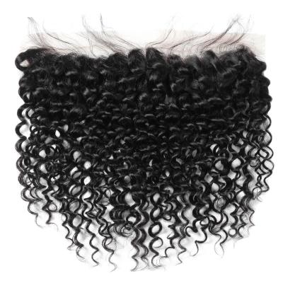 China 150% Density Deep Free Unprocessed Virgin Human Hair Deep Wave 13*4 Lace Curly Headband With Baby Hair for sale