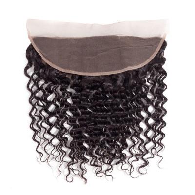 China Hot Sale Factory Direct Sellers 13*4 Closure Hair Lace Closure 100% Deep Wave Hair 13x4 Lace Headband for sale