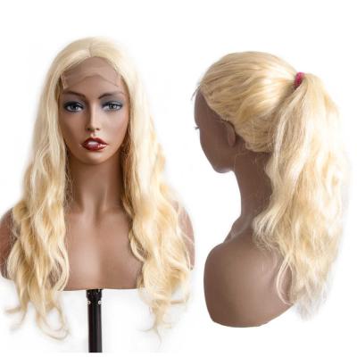 China Best Quality Body Wave 613 Blonde Human Hair Wigs , Remy Body Wave Brazilian Virgin Human Hair 613 Wig 4X4 100% Lace Front Wig for sale