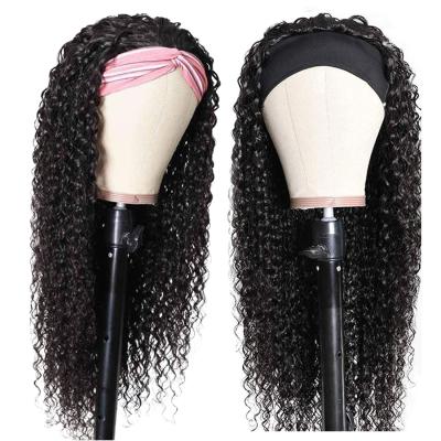 China Wholesale Curly Virgin Glueless Transparent Headband Wig, Curly Hair Hair Wig, Virgin Hair Headband Wig For Black Women for sale