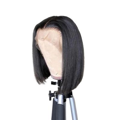 China Hot Selling Beauty 8inch-14inch Natural Black Straight Human Hair 13x6 Short Frontal Wig,Wholesale Short Bob Wigs For Black Women for sale