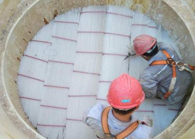 China Gas-Trockner strukturierte verpackende Spalten-Chlor-Plastikblende gerunzelt zu verkaufen