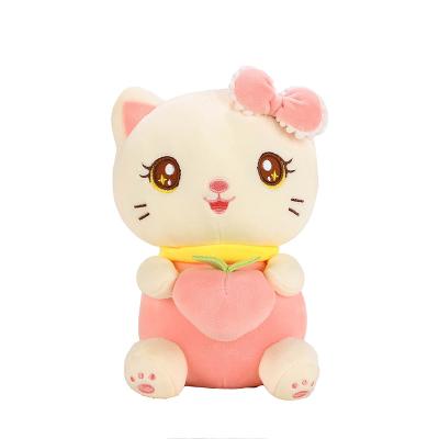 China Hot Selling Peach KT Cat Toy Plush Furnishing Cartoon Anime Embrace Fruits for sale