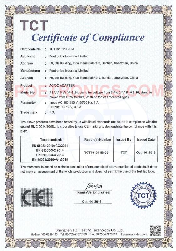 CE-EMC (PSA-V-P-W) - POETRONICS INDUSTRIAL LIMITED