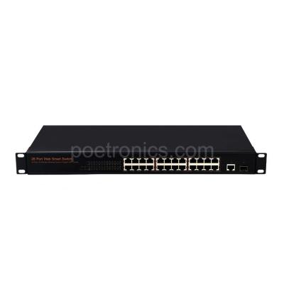 China Web Smart Network Switch 1+24 port (Gigabit Combo & 10/100M RJ45) 6.8Gbps Bandwidth for sale