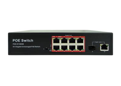 China Latest POE-S1108GB 8xGigabit PoE + 1xGE RJ45 & 1xGE SFP Uplink IEEE802.3af/at PoE Switch (Built-in 150W Power Source) for sale