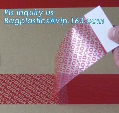 China labeling tape, Number Transfer Warranty Clothing With Series Number Void Seal Tamper Evident Security Tape for sale