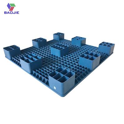 China Single Faced Factory Price Perforated Large Nine Runners HDPE Plastic Pallets for sale