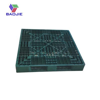 China 1100x1100x150mm Middle Duty Open Deck Single Faced Industrial Plastic Pallets for sale