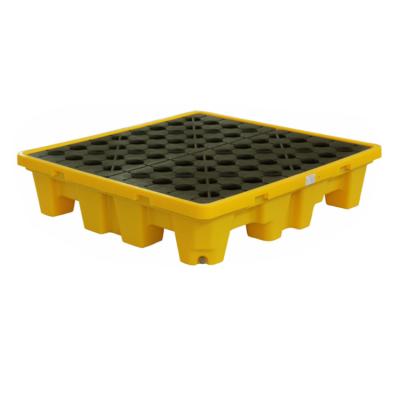 China Baojie IBC Moisture Resistance Poly HDPE 4 Drum Spill Pallet Plastic Oil Retainer High Quality Cheap Industrial Control Wholesale for sale