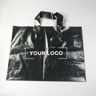 China Custom Micron Sidewall Loop Soft Handle Bag Wholesale Printing Plastic Shopping Bags for sale