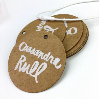 China Retro Style Tea Sustainable Dye Made Brown Kraft Hang Tags , Swing Tags For Trend Bags for sale