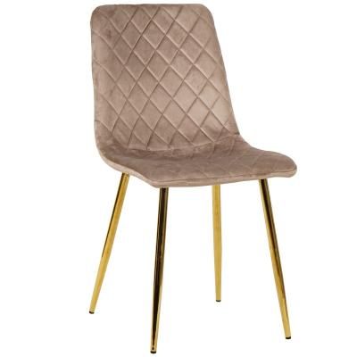 China Wholesale Modern Luxury Fashion Colorful Classic Velvet Fabric Soft Upholstery Durable Cafe Dining Chair With Metal Leg for sale