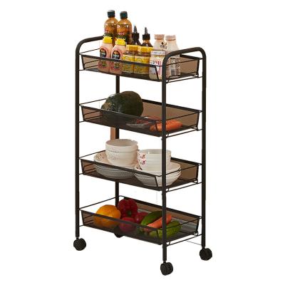 China Modern Metal Wire Fruit Rack Vegetable Storage Rack Cart Kitchen for sale