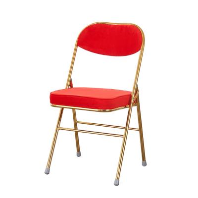 China Gold Stainless Steel Folding Chair Modern Office Chair for sale