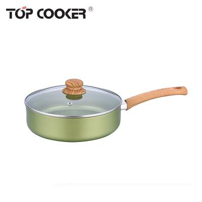 China Sustainable Modern Kitchen Pressed Non Color Aluminum Stick Right Angle Deep Fryer Pan for sale