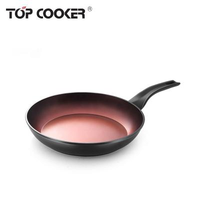 China Durable Forged Aluminum Stick Non Change Color Coating Frying Pan With Induction Bottom for sale