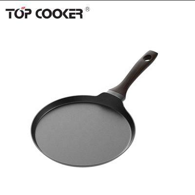 China Sustainable good quality forged dosa tawa aluminum black nonstick pizza pan with induction bottom for sale