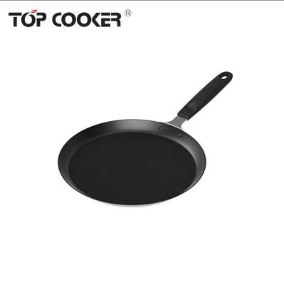 China Sustainable pressed aluminum black non-stick dosa tawa pizza pan with induction bottom for sale