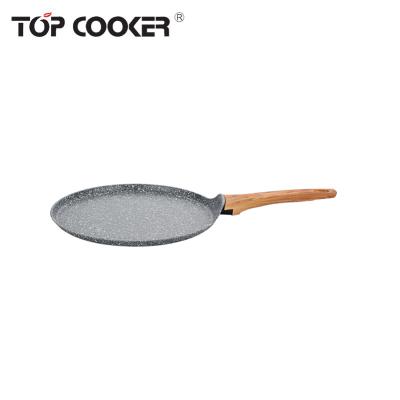 China Good Quality Viable Forged Aluminum Pizza Pan With Induction Bottom Granite Coating Pancake for sale