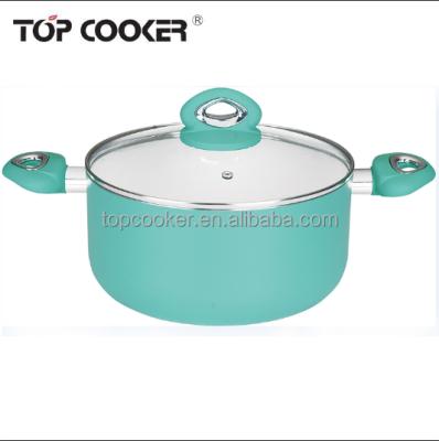 China Sustainable Pressed Aluminum Ceramic Coating Casserole Dish With Lid for sale