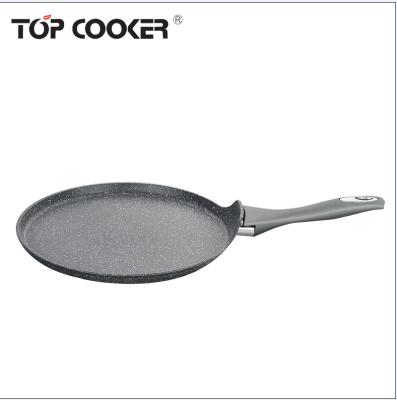 China Sustainable gray color forged aluminum marble stone s pancake liner pizza pan for sale