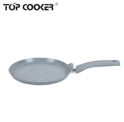 China Sustainable Eco-Friendly Aluminum Marble Coating Pancake Pan for sale