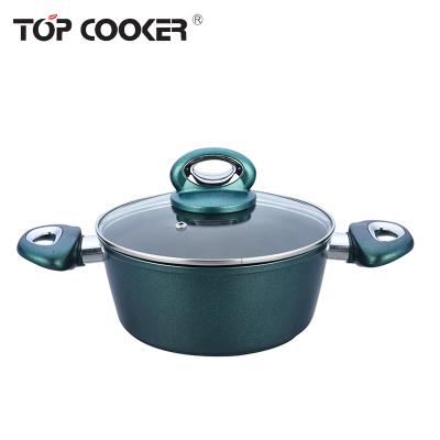 China Sustainable Healthy Forged Aluminum Diamond Coating Casserole With Lid for sale