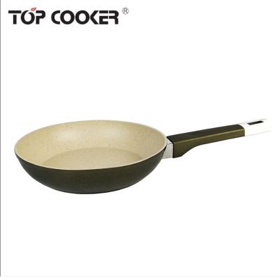 China Durable Diamond Painting Aluminum Forged Marble Coating Frying Pan for sale