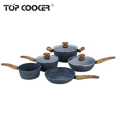 China Durable Granite Aluminum Forged Liner Non Sticking Cookware Sets for sale