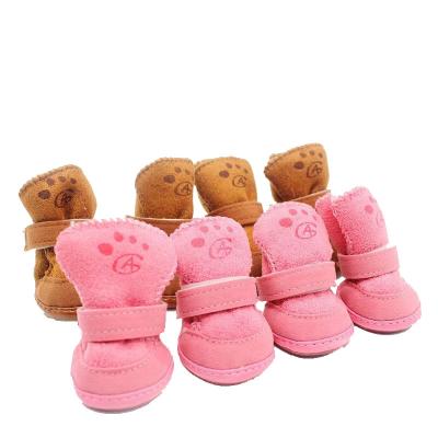 China Dog Stocked Plus Velvet Anti-Drop Soft-soled Rubber Shoes for sale