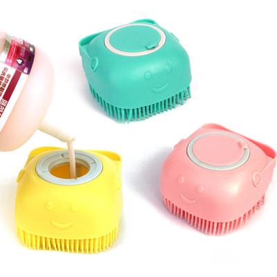 China Stocked wholesale direct selling pet silicone bath brush, multifunctional massage beauty brush which can add body lotion for sale