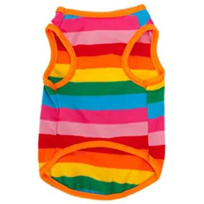 China Stocked 2022 New Pet Rainbow Vest Clothes Dog Summer Clothes for sale