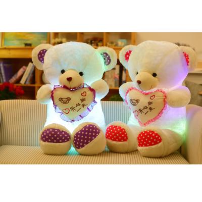 China Promotional Items Luminous Bear Stuffed Toys Colorful Glow Led Bear Plush Toy for sale