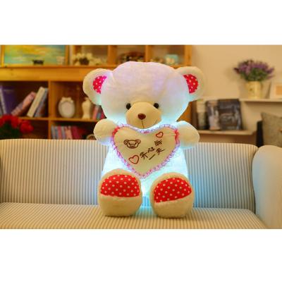 China Creative Promotional Items Light Up Stuffed Plush Toy Colorful Glowing Led Bear for sale