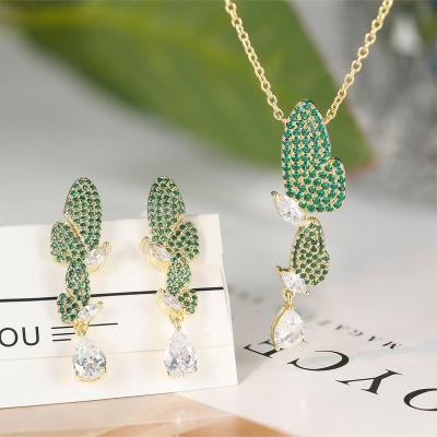 China TRENDY Grace Jewelry Zircon Luxury Statement Custom Gold Plated Wholesale Fashion Jewelry Sets For Women for sale