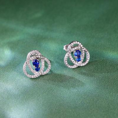 China TRENDY Grace Jewelry Statement Luxury Sapphire 925 Sterling Silver Customize Fashion Earrings 2023 For Women for sale