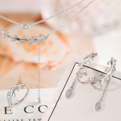 China TRENDY Grace Jewelry Zircon Luxury Statement Custom 925 Sterling Silver Wholesale Fashion Jewelry Sets For Women for sale