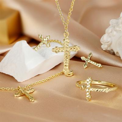 China TRENDY Grace Jewelry fashion Cross  luxury jewelry sets gold plated 925 silver jewelry sets for women for sale