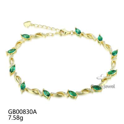 China TRENDY Grace Jewelry Unique Luxury Personalized Quality Natural Stone Jewelry Gold Plated Bracelet for Women for sale