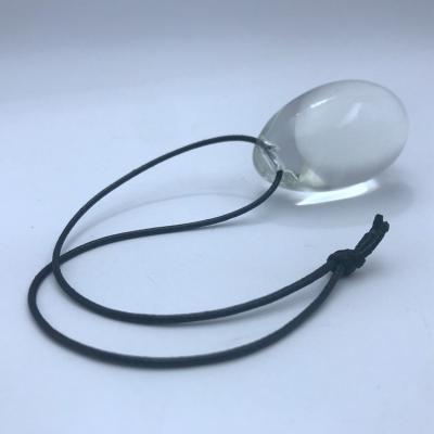 China Safe And Hypoallergenic Glass Yoni Egg Wholesale Vagina Kegel Darkness Body Exercise Tighten Clear Transparent Glass Ben Wa Ball Drilled Ball With String for sale