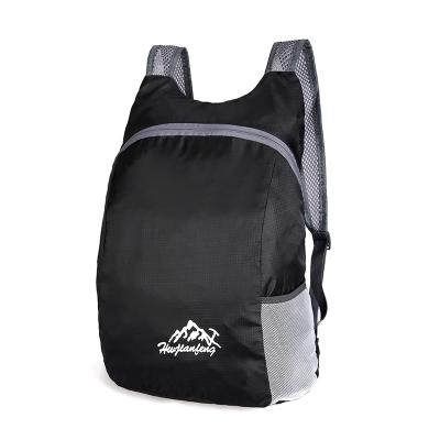 China Customizable college student waterproof black polyester sports backpacks for men travel bag portable foldable ultralight backpack for sale