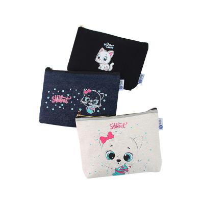 China New High Quality Cosmetic Portable Zipper Cotton Polyester Cosmetic Bag Toiletry Storage Makeup Bag Canvas Toiletry Bag Travel Make Up Bag for sale