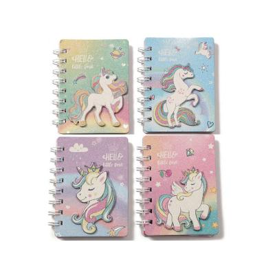 China High quality easy journaling goods in cute unicorn spiral notebook diary custom mini kawaii children's common journal high quality goods for sale