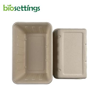 China 250ml~3000ml Bagasse Sugar Cane Salad Bowl Disposable Rectangular Pulp Minimalist Container Biodegradable Compostable Large Takeaway Food for sale