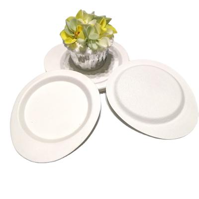 China Mini Shape 128*112.5mm Small Egg Sauce Cake Dessert Tray Sustainable Disposable Compostable Bagasse Pulp Sugar Cane Dish for sale