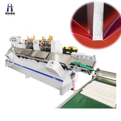 China Hard cover book notebook making machine LINHANG LH-ESM600 automatic end wrapping and page inserting machine for hard cover book for sale