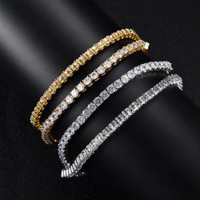 China Wholesale Chain CZ Diamond Rose Gold Plated Hiphop Fashion Hip Hop Tennis Necklace for sale