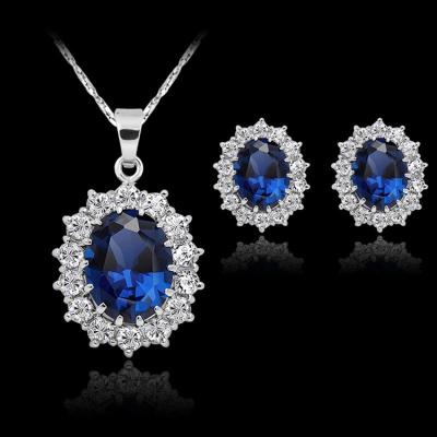 China Best Selling Rhinestone Pendant Crystal Earrings Necklace Set Hiphop Necklace Bling for sale