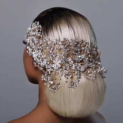 China Durable Bridal Head Circle Hair Headpiece Fashion Knitting Wedding Ornaments Rhinestone Headpiece Wedding Hair Accessories for sale